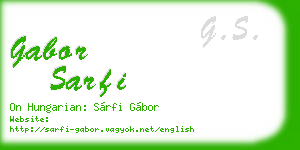 gabor sarfi business card